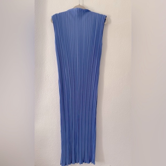 Rails Plisse Pleated Sleeveless Midi Dress in Jewel Blue Mock Neck size S - Picture 6 of 15